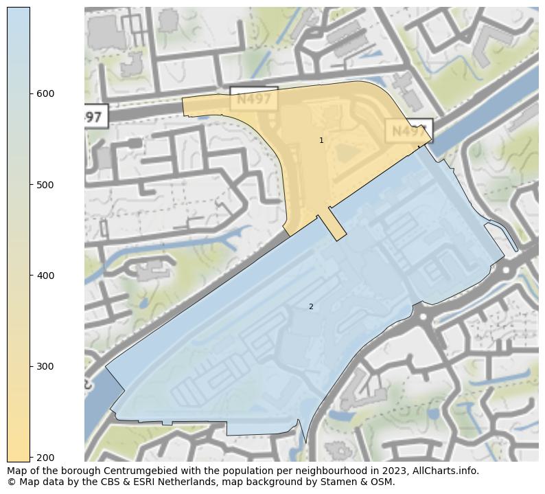 Map of the borough Centrumgebied with the population per neighbourhood in 2023. This page shows a lot of information about residents (such as the distribution by age groups, family composition, gender, native or Dutch with an immigration background, ...), homes (numbers, types, price development, use, type of property, ...) and more (car ownership, energy consumption, ...) based on open data from the Dutch Central Bureau of Statistics and various other sources!