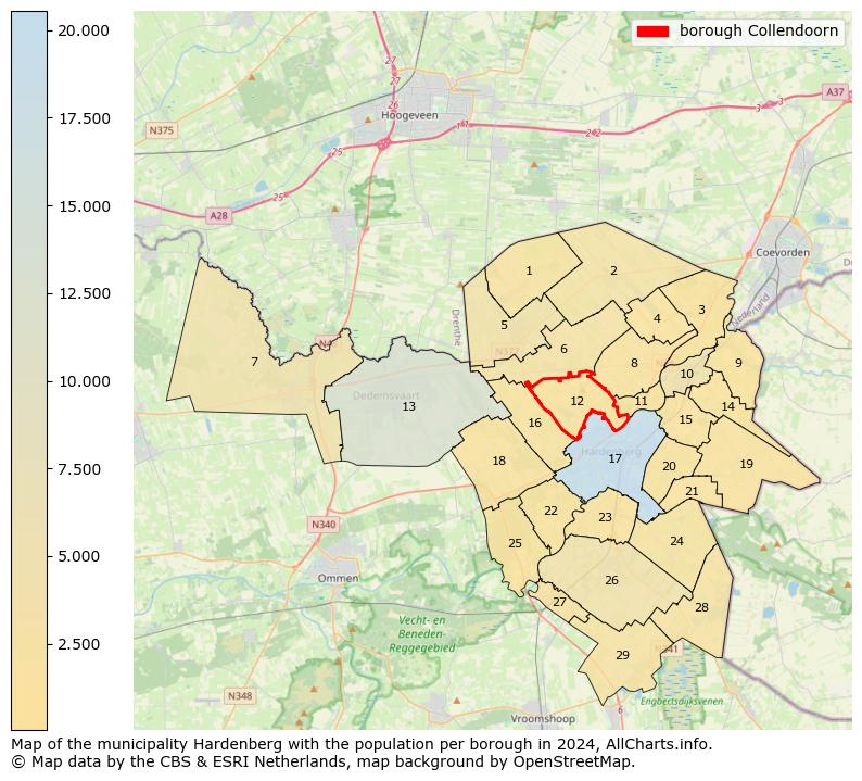 Image of the borough Collendoorn at the map. This image is used as introduction to this page. This page shows a lot of information about the population in the borough Collendoorn (such as the distribution by age groups of the residents, the composition of households, whether inhabitants are natives or Dutch with an immigration background, data about the houses (numbers, types, price development, use, type of property, ...) and more (car ownership, energy consumption, ...) based on open data from the Dutch Central Bureau of Statistics and various other sources!