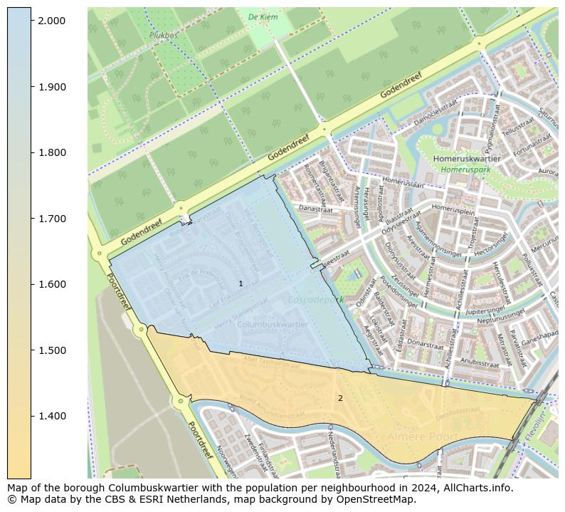 Image of the borough Columbuskwartier at the map. This image is used as introduction to this page. This page shows a lot of information about the population in the borough Columbuskwartier (such as the distribution by age groups of the residents, the composition of households, whether inhabitants are natives or Dutch with an immigration background, data about the houses (numbers, types, price development, use, type of property, ...) and more (car ownership, energy consumption, ...) based on open data from the Dutch Central Bureau of Statistics and various other sources!