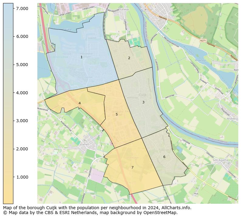 Image of the borough Cuijk at the map. This image is used as introduction to this page. This page shows a lot of information about the population in the borough Cuijk (such as the distribution by age groups of the residents, the composition of households, whether inhabitants are natives or Dutch with an immigration background, data about the houses (numbers, types, price development, use, type of property, ...) and more (car ownership, energy consumption, ...) based on open data from the Dutch Central Bureau of Statistics and various other sources!