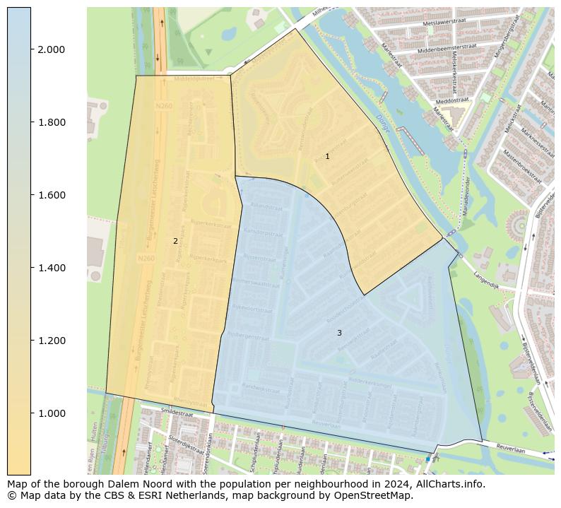 Image of the borough Dalem Noord at the map. This image is used as introduction to this page. This page shows a lot of information about the population in the borough Dalem Noord (such as the distribution by age groups of the residents, the composition of households, whether inhabitants are natives or Dutch with an immigration background, data about the houses (numbers, types, price development, use, type of property, ...) and more (car ownership, energy consumption, ...) based on open data from the Dutch Central Bureau of Statistics and various other sources!