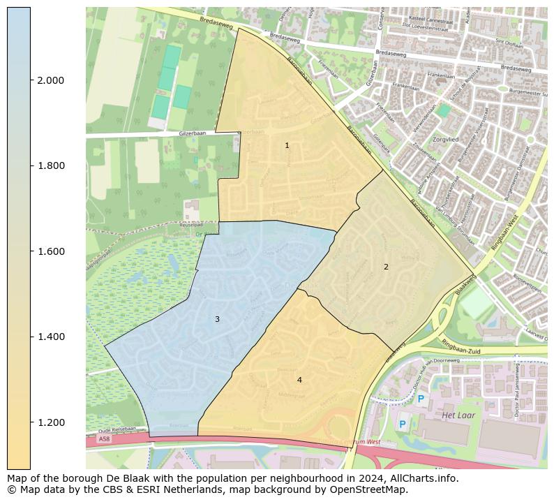 Image of the borough De Blaak at the map. This image is used as introduction to this page. This page shows a lot of information about the population in the borough De Blaak (such as the distribution by age groups of the residents, the composition of households, whether inhabitants are natives or Dutch with an immigration background, data about the houses (numbers, types, price development, use, type of property, ...) and more (car ownership, energy consumption, ...) based on open data from the Dutch Central Bureau of Statistics and various other sources!