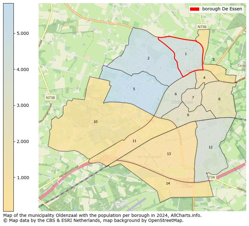 Image of the borough De Essen at the map. This image is used as introduction to this page. This page shows a lot of information about the population in the borough De Essen (such as the distribution by age groups of the residents, the composition of households, whether inhabitants are natives or Dutch with an immigration background, data about the houses (numbers, types, price development, use, type of property, ...) and more (car ownership, energy consumption, ...) based on open data from the Dutch Central Bureau of Statistics and various other sources!