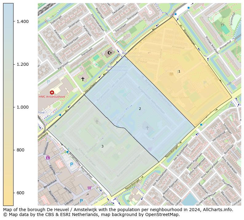 Image of the borough De Heuvel / Amstelwijk at the map. This image is used as introduction to this page. This page shows a lot of information about the population in the borough De Heuvel / Amstelwijk (such as the distribution by age groups of the residents, the composition of households, whether inhabitants are natives or Dutch with an immigration background, data about the houses (numbers, types, price development, use, type of property, ...) and more (car ownership, energy consumption, ...) based on open data from the Dutch Central Bureau of Statistics and various other sources!