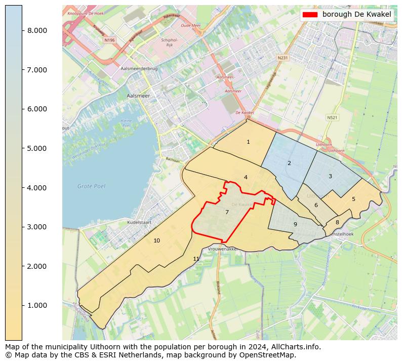 Image of the borough De Kwakel at the map. This image is used as introduction to this page. This page shows a lot of information about the population in the borough De Kwakel (such as the distribution by age groups of the residents, the composition of households, whether inhabitants are natives or Dutch with an immigration background, data about the houses (numbers, types, price development, use, type of property, ...) and more (car ownership, energy consumption, ...) based on open data from the Dutch Central Bureau of Statistics and various other sources!