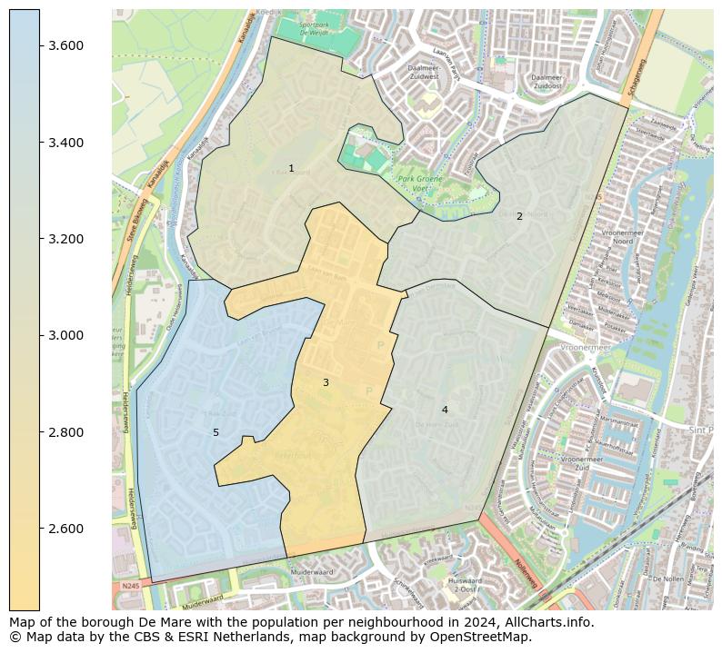 Image of the borough De Mare at the map. This image is used as introduction to this page. This page shows a lot of information about the population in the borough De Mare (such as the distribution by age groups of the residents, the composition of households, whether inhabitants are natives or Dutch with an immigration background, data about the houses (numbers, types, price development, use, type of property, ...) and more (car ownership, energy consumption, ...) based on open data from the Dutch Central Bureau of Statistics and various other sources!