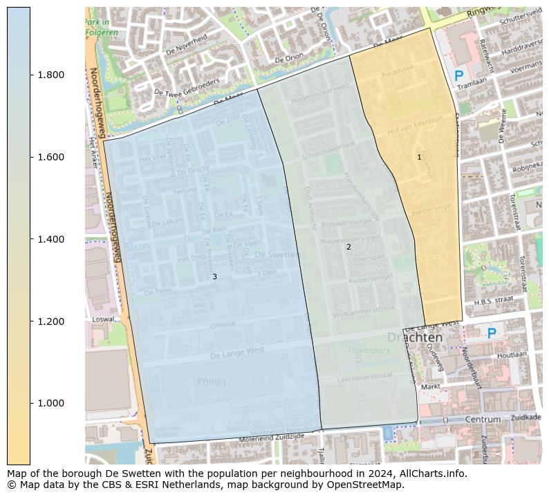 Image of the borough De Swetten at the map. This image is used as introduction to this page. This page shows a lot of information about the population in the borough De Swetten (such as the distribution by age groups of the residents, the composition of households, whether inhabitants are natives or Dutch with an immigration background, data about the houses (numbers, types, price development, use, type of property, ...) and more (car ownership, energy consumption, ...) based on open data from the Dutch Central Bureau of Statistics and various other sources!