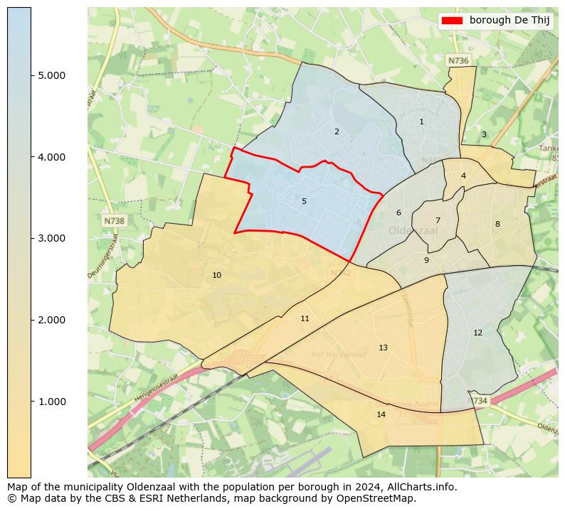 Image of the borough De Thij at the map. This image is used as introduction to this page. This page shows a lot of information about the population in the borough De Thij (such as the distribution by age groups of the residents, the composition of households, whether inhabitants are natives or Dutch with an immigration background, data about the houses (numbers, types, price development, use, type of property, ...) and more (car ownership, energy consumption, ...) based on open data from the Dutch Central Bureau of Statistics and various other sources!