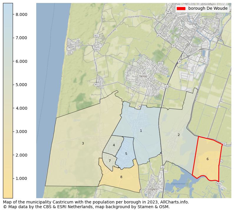 Map of the municipality Castricum with the population per borough in 2023. This page shows a lot of information about residents (such as the distribution by age groups, family composition, gender, native or Dutch with an immigration background, ...), homes (numbers, types, price development, use, type of property, ...) and more (car ownership, energy consumption, ...) based on open data from the Dutch Central Bureau of Statistics and various other sources!