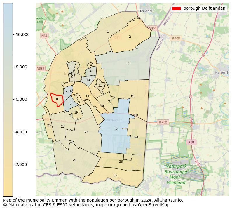 Image of the borough Delftlanden at the map. This image is used as introduction to this page. This page shows a lot of information about the population in the borough Delftlanden (such as the distribution by age groups of the residents, the composition of households, whether inhabitants are natives or Dutch with an immigration background, data about the houses (numbers, types, price development, use, type of property, ...) and more (car ownership, energy consumption, ...) based on open data from the Dutch Central Bureau of Statistics and various other sources!