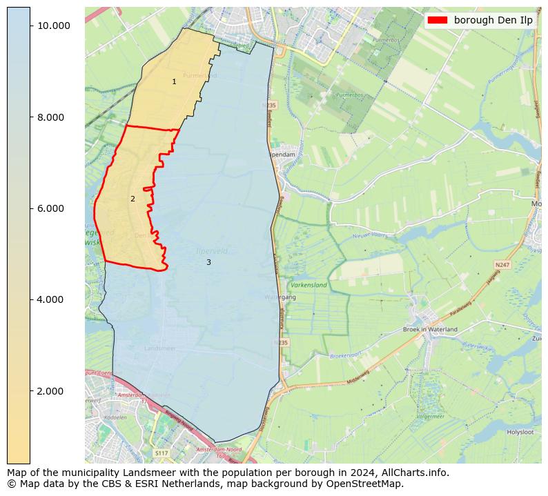 Image of the borough Den Ilp at the map. This image is used as introduction to this page. This page shows a lot of information about the population in the borough Den Ilp (such as the distribution by age groups of the residents, the composition of households, whether inhabitants are natives or Dutch with an immigration background, data about the houses (numbers, types, price development, use, type of property, ...) and more (car ownership, energy consumption, ...) based on open data from the Dutch Central Bureau of Statistics and various other sources!