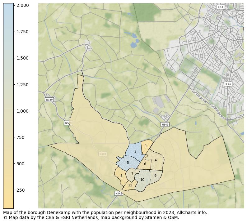 Map of the borough Denekamp with the population per neighbourhood in 2023. This page shows a lot of information about residents (such as the distribution by age groups, family composition, gender, native or Dutch with an immigration background, ...), homes (numbers, types, price development, use, type of property, ...) and more (car ownership, energy consumption, ...) based on open data from the Dutch Central Bureau of Statistics and various other sources!