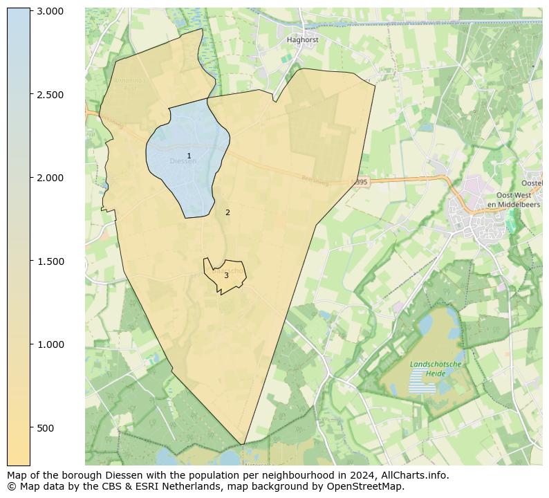 Image of the borough Diessen at the map. This image is used as introduction to this page. This page shows a lot of information about the population in the borough Diessen (such as the distribution by age groups of the residents, the composition of households, whether inhabitants are natives or Dutch with an immigration background, data about the houses (numbers, types, price development, use, type of property, ...) and more (car ownership, energy consumption, ...) based on open data from the Dutch Central Bureau of Statistics and various other sources!