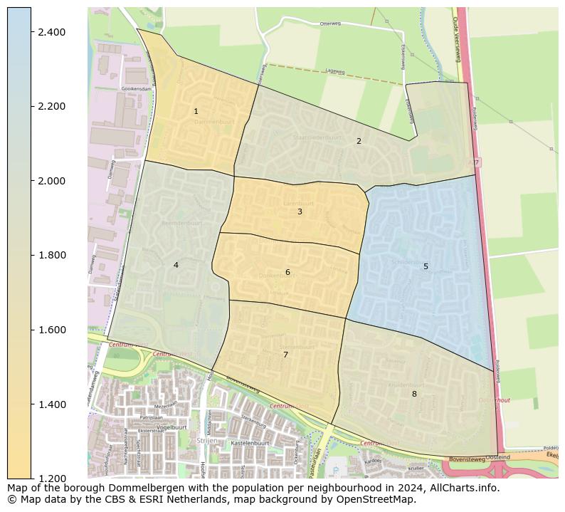 Image of the borough Dommelbergen at the map. This image is used as introduction to this page. This page shows a lot of information about the population in the borough Dommelbergen (such as the distribution by age groups of the residents, the composition of households, whether inhabitants are natives or Dutch with an immigration background, data about the houses (numbers, types, price development, use, type of property, ...) and more (car ownership, energy consumption, ...) based on open data from the Dutch Central Bureau of Statistics and various other sources!