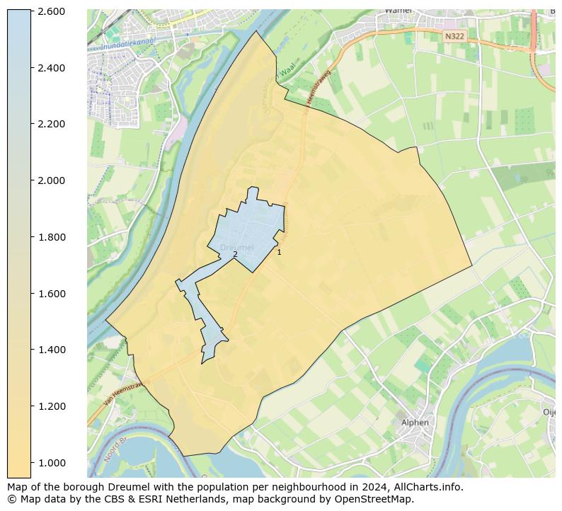 Image of the borough Dreumel at the map. This image is used as introduction to this page. This page shows a lot of information about the population in the borough Dreumel (such as the distribution by age groups of the residents, the composition of households, whether inhabitants are natives or Dutch with an immigration background, data about the houses (numbers, types, price development, use, type of property, ...) and more (car ownership, energy consumption, ...) based on open data from the Dutch Central Bureau of Statistics and various other sources!