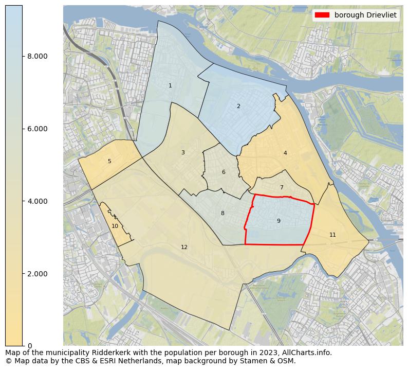 Map of the municipality Ridderkerk with the population per borough in 2021. This page shows a lot of information about residents (such as the distribution by age groups, family composition, gender, native or Dutch with an immigration background, ...), homes (numbers, types, price development, use, type of property, ...) and more (car ownership, energy consumption, ...) based on open data from the Dutch Central Bureau of Statistics and various other sources!