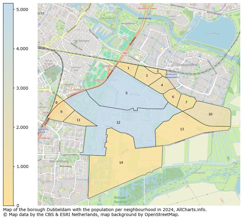 Image of the borough Dubbeldam at the map. This image is used as introduction to this page. This page shows a lot of information about the population in the borough Dubbeldam (such as the distribution by age groups of the residents, the composition of households, whether inhabitants are natives or Dutch with an immigration background, data about the houses (numbers, types, price development, use, type of property, ...) and more (car ownership, energy consumption, ...) based on open data from the Dutch Central Bureau of Statistics and various other sources!