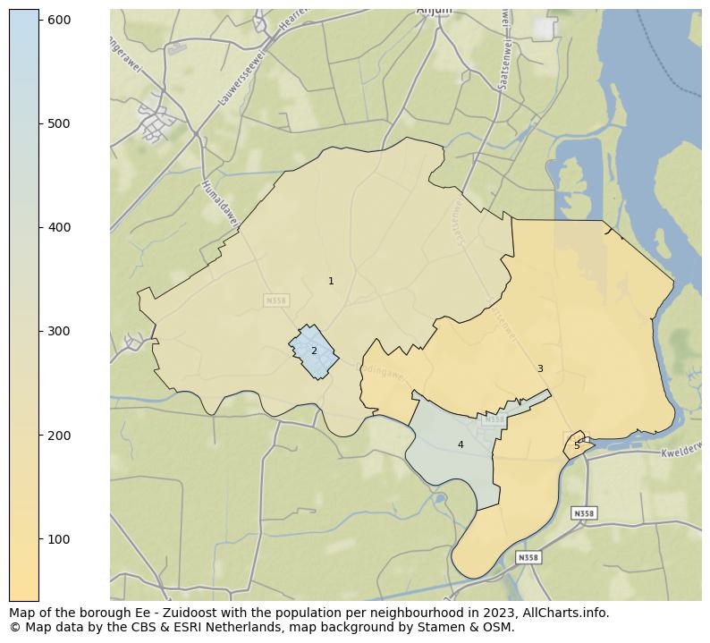Map of the borough Ee - Zuidoost with the population per neighbourhood in 2023. This page shows a lot of information about residents (such as the distribution by age groups, family composition, gender, native or Dutch with an immigration background, ...), homes (numbers, types, price development, use, type of property, ...) and more (car ownership, energy consumption, ...) based on open data from the Dutch Central Bureau of Statistics and various other sources!