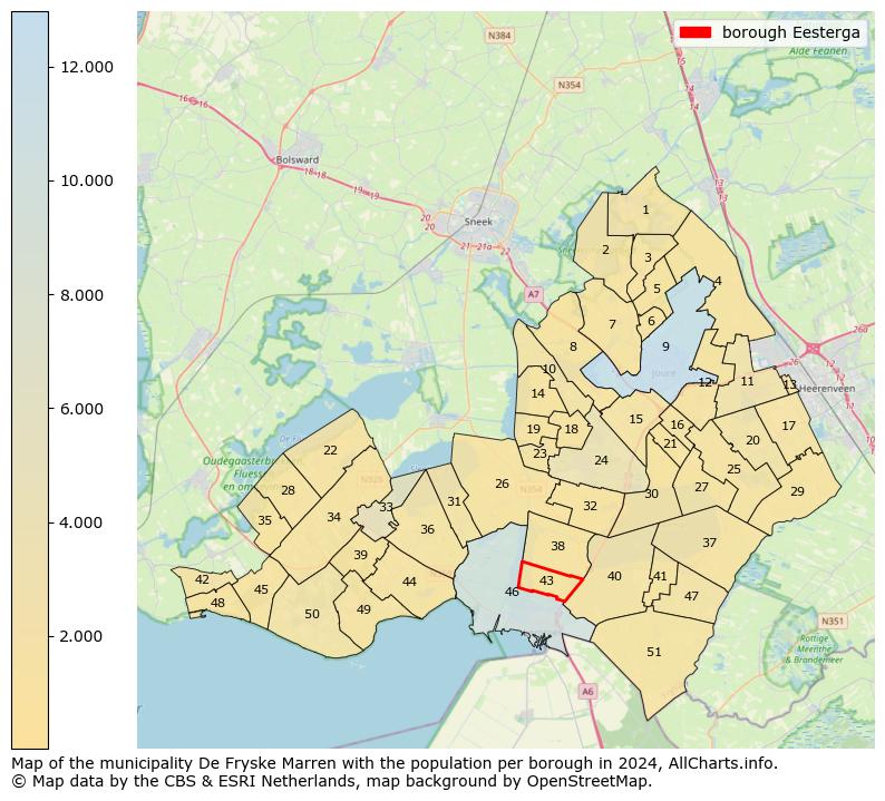 Image of the borough Eesterga at the map. This image is used as introduction to this page. This page shows a lot of information about the population in the borough Eesterga (such as the distribution by age groups of the residents, the composition of households, whether inhabitants are natives or Dutch with an immigration background, data about the houses (numbers, types, price development, use, type of property, ...) and more (car ownership, energy consumption, ...) based on open data from the Dutch Central Bureau of Statistics and various other sources!