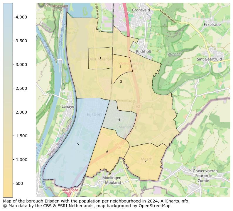 Image of the borough Eijsden at the map. This image is used as introduction to this page. This page shows a lot of information about the population in the borough Eijsden (such as the distribution by age groups of the residents, the composition of households, whether inhabitants are natives or Dutch with an immigration background, data about the houses (numbers, types, price development, use, type of property, ...) and more (car ownership, energy consumption, ...) based on open data from the Dutch Central Bureau of Statistics and various other sources!