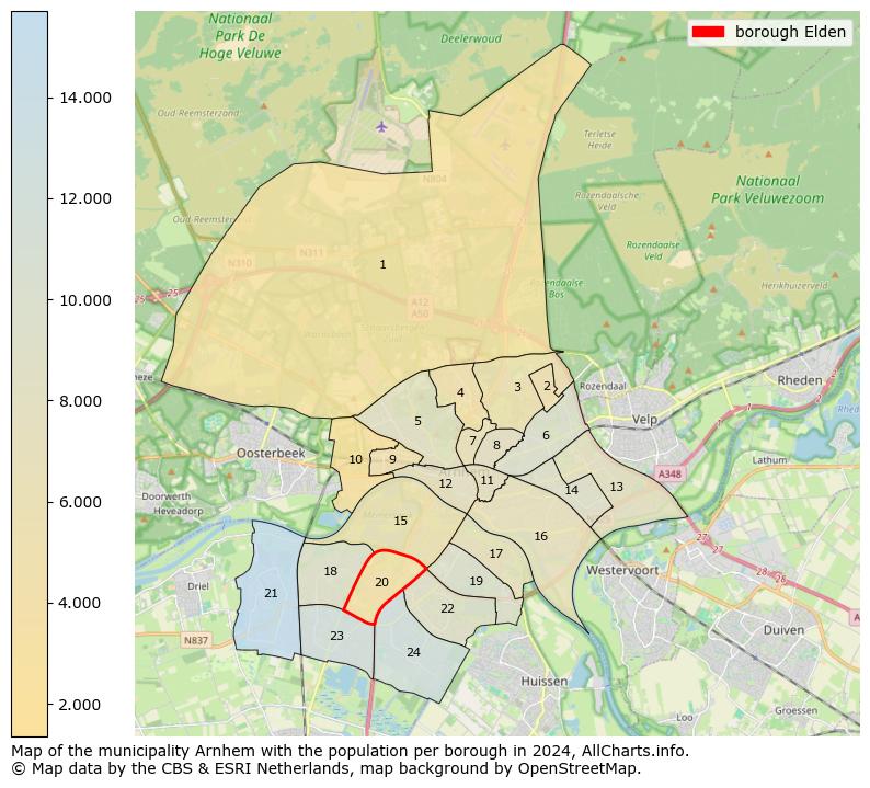 Image of the borough Elden at the map. This image is used as introduction to this page. This page shows a lot of information about the population in the borough Elden (such as the distribution by age groups of the residents, the composition of households, whether inhabitants are natives or Dutch with an immigration background, data about the houses (numbers, types, price development, use, type of property, ...) and more (car ownership, energy consumption, ...) based on open data from the Dutch Central Bureau of Statistics and various other sources!