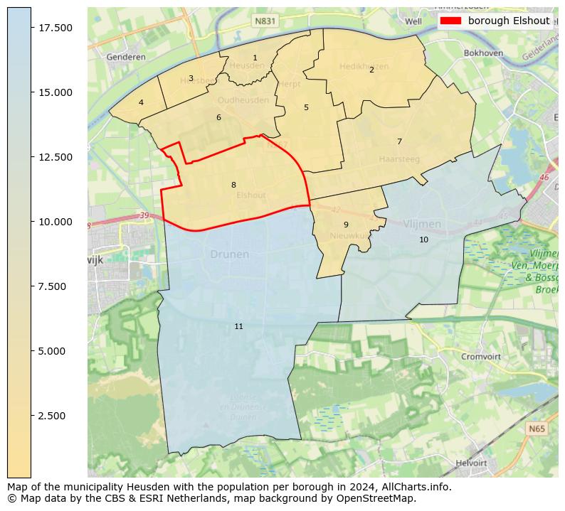 Image of the borough Elshout at the map. This image is used as introduction to this page. This page shows a lot of information about the population in the borough Elshout (such as the distribution by age groups of the residents, the composition of households, whether inhabitants are natives or Dutch with an immigration background, data about the houses (numbers, types, price development, use, type of property, ...) and more (car ownership, energy consumption, ...) based on open data from the Dutch Central Bureau of Statistics and various other sources!