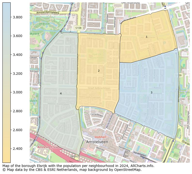 Image of the borough Elsrijk at the map. This image is used as introduction to this page. This page shows a lot of information about the population in the borough Elsrijk (such as the distribution by age groups of the residents, the composition of households, whether inhabitants are natives or Dutch with an immigration background, data about the houses (numbers, types, price development, use, type of property, ...) and more (car ownership, energy consumption, ...) based on open data from the Dutch Central Bureau of Statistics and various other sources!