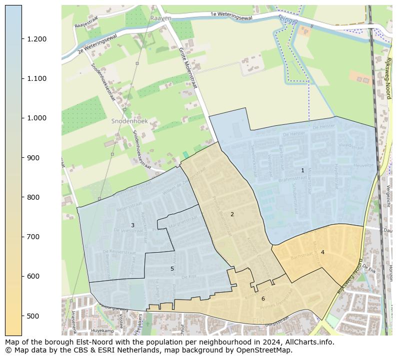 Image of the borough Elst-Noord at the map. This image is used as introduction to this page. This page shows a lot of information about the population in the borough Elst-Noord (such as the distribution by age groups of the residents, the composition of households, whether inhabitants are natives or Dutch with an immigration background, data about the houses (numbers, types, price development, use, type of property, ...) and more (car ownership, energy consumption, ...) based on open data from the Dutch Central Bureau of Statistics and various other sources!