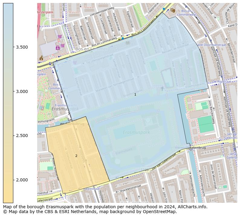 Image of the borough Erasmuspark at the map. This image is used as introduction to this page. This page shows a lot of information about the population in the borough Erasmuspark (such as the distribution by age groups of the residents, the composition of households, whether inhabitants are natives or Dutch with an immigration background, data about the houses (numbers, types, price development, use, type of property, ...) and more (car ownership, energy consumption, ...) based on open data from the Dutch Central Bureau of Statistics and various other sources!