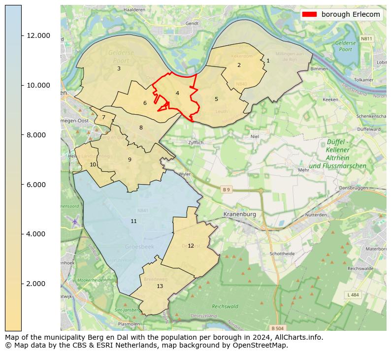 Image of the borough Erlecom at the map. This image is used as introduction to this page. This page shows a lot of information about the population in the borough Erlecom (such as the distribution by age groups of the residents, the composition of households, whether inhabitants are natives or Dutch with an immigration background, data about the houses (numbers, types, price development, use, type of property, ...) and more (car ownership, energy consumption, ...) based on open data from the Dutch Central Bureau of Statistics and various other sources!