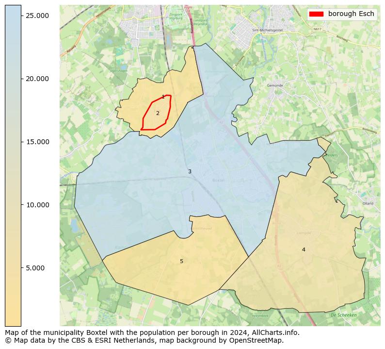 Image of the borough Esch at the map. This image is used as introduction to this page. This page shows a lot of information about the population in the borough Esch (such as the distribution by age groups of the residents, the composition of households, whether inhabitants are natives or Dutch with an immigration background, data about the houses (numbers, types, price development, use, type of property, ...) and more (car ownership, energy consumption, ...) based on open data from the Dutch Central Bureau of Statistics and various other sources!