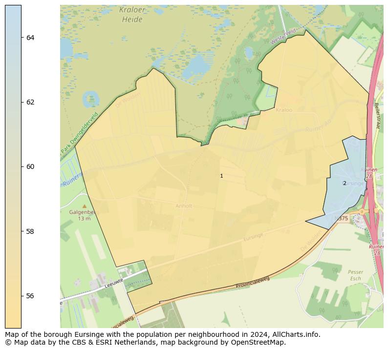 Image of the borough Eursinge at the map. This image is used as introduction to this page. This page shows a lot of information about the population in the borough Eursinge (such as the distribution by age groups of the residents, the composition of households, whether inhabitants are natives or Dutch with an immigration background, data about the houses (numbers, types, price development, use, type of property, ...) and more (car ownership, energy consumption, ...) based on open data from the Dutch Central Bureau of Statistics and various other sources!