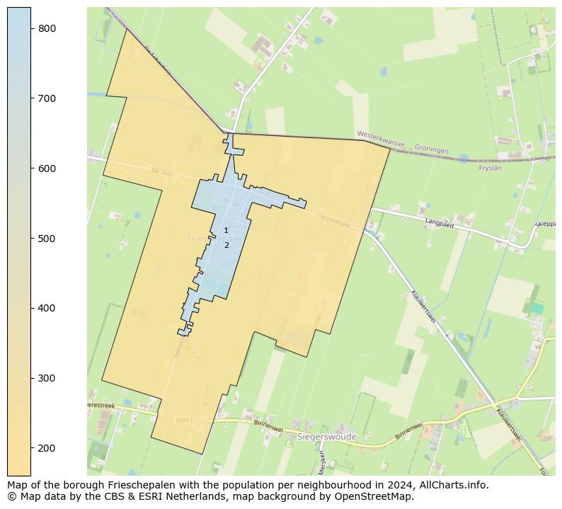 Image of the borough Frieschepalen at the map. This image is used as introduction to this page. This page shows a lot of information about the population in the borough Frieschepalen (such as the distribution by age groups of the residents, the composition of households, whether inhabitants are natives or Dutch with an immigration background, data about the houses (numbers, types, price development, use, type of property, ...) and more (car ownership, energy consumption, ...) based on open data from the Dutch Central Bureau of Statistics and various other sources!