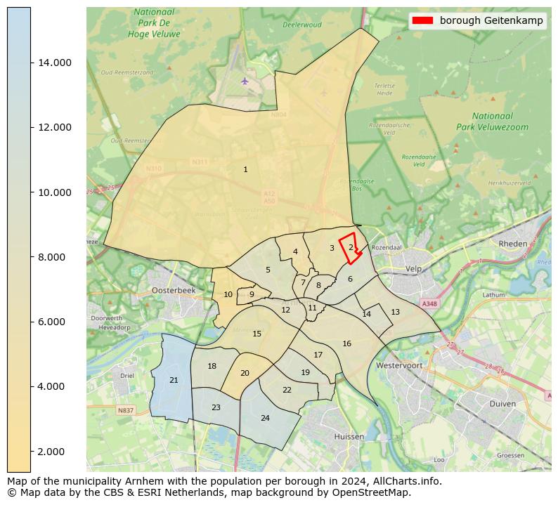 Image of the borough Geitenkamp at the map. This image is used as introduction to this page. This page shows a lot of information about the population in the borough Geitenkamp (such as the distribution by age groups of the residents, the composition of households, whether inhabitants are natives or Dutch with an immigration background, data about the houses (numbers, types, price development, use, type of property, ...) and more (car ownership, energy consumption, ...) based on open data from the Dutch Central Bureau of Statistics and various other sources!