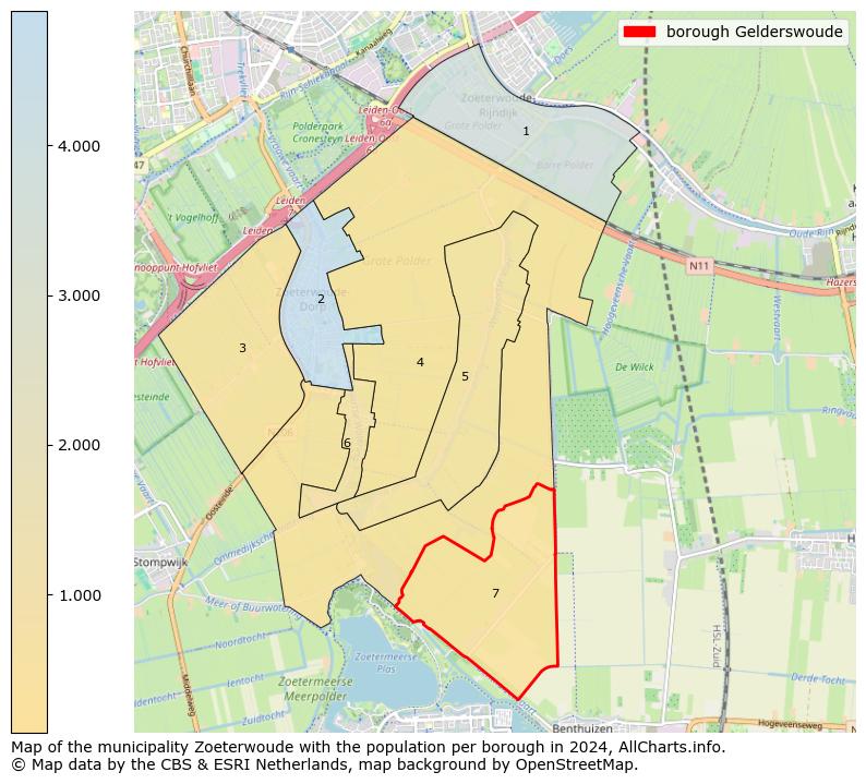 Image of the borough Gelderswoude at the map. This image is used as introduction to this page. This page shows a lot of information about the population in the borough Gelderswoude (such as the distribution by age groups of the residents, the composition of households, whether inhabitants are natives or Dutch with an immigration background, data about the houses (numbers, types, price development, use, type of property, ...) and more (car ownership, energy consumption, ...) based on open data from the Dutch Central Bureau of Statistics and various other sources!