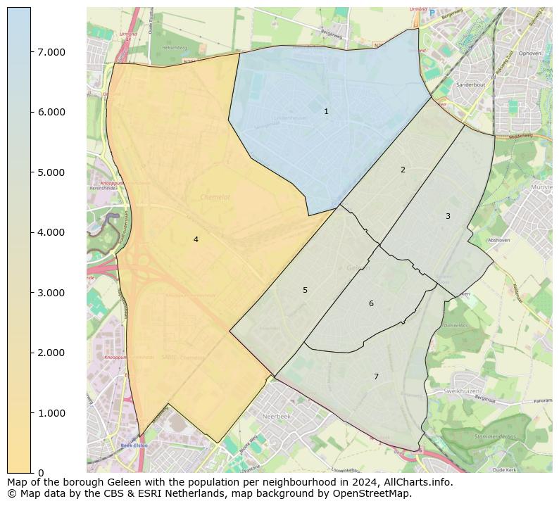 Image of the borough Geleen at the map. This image is used as introduction to this page. This page shows a lot of information about the population in the borough Geleen (such as the distribution by age groups of the residents, the composition of households, whether inhabitants are natives or Dutch with an immigration background, data about the houses (numbers, types, price development, use, type of property, ...) and more (car ownership, energy consumption, ...) based on open data from the Dutch Central Bureau of Statistics and various other sources!