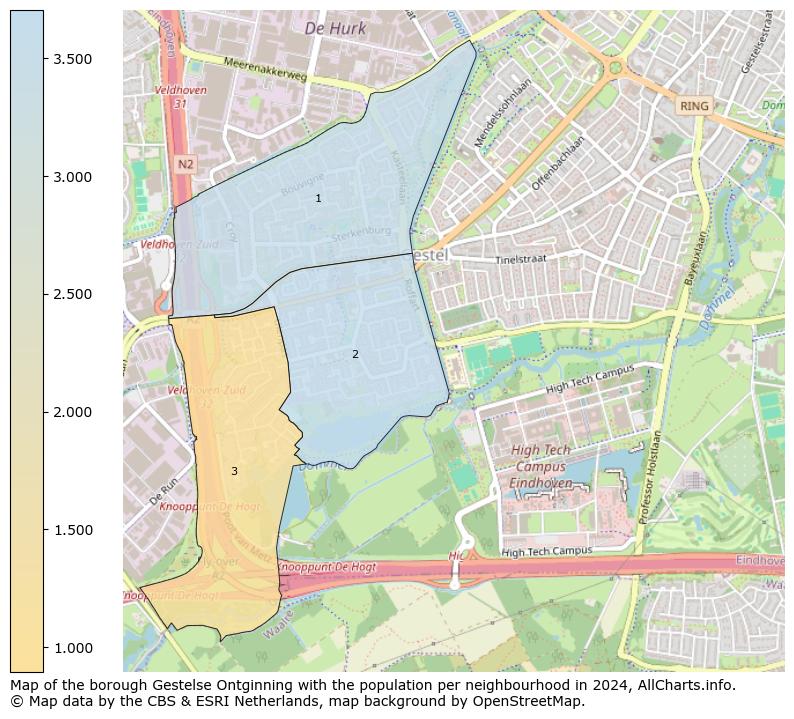 Image of the borough Gestelse Ontginning at the map. This image is used as introduction to this page. This page shows a lot of information about the population in the borough Gestelse Ontginning (such as the distribution by age groups of the residents, the composition of households, whether inhabitants are natives or Dutch with an immigration background, data about the houses (numbers, types, price development, use, type of property, ...) and more (car ownership, energy consumption, ...) based on open data from the Dutch Central Bureau of Statistics and various other sources!