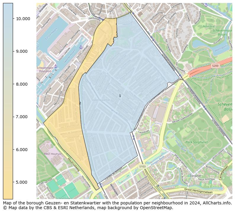 Image of the borough Geuzen- en Statenkwartier at the map. This image is used as introduction to this page. This page shows a lot of information about the population in the borough Geuzen- en Statenkwartier (such as the distribution by age groups of the residents, the composition of households, whether inhabitants are natives or Dutch with an immigration background, data about the houses (numbers, types, price development, use, type of property, ...) and more (car ownership, energy consumption, ...) based on open data from the Dutch Central Bureau of Statistics and various other sources!