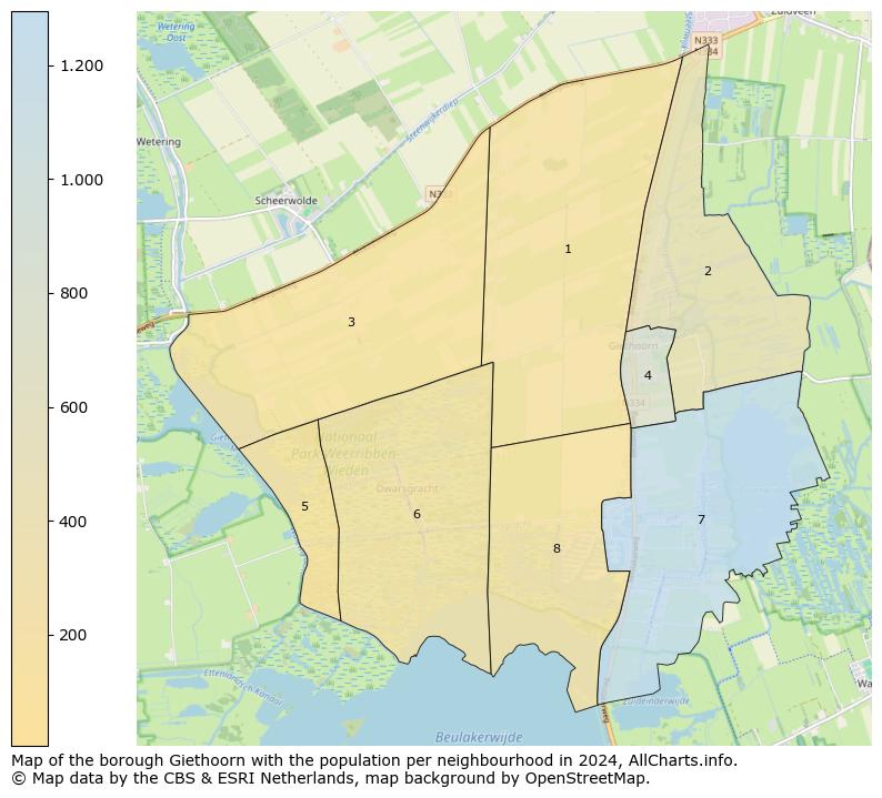 Image of the borough Giethoorn at the map. This image is used as introduction to this page. This page shows a lot of information about the population in the borough Giethoorn (such as the distribution by age groups of the residents, the composition of households, whether inhabitants are natives or Dutch with an immigration background, data about the houses (numbers, types, price development, use, type of property, ...) and more (car ownership, energy consumption, ...) based on open data from the Dutch Central Bureau of Statistics and various other sources!