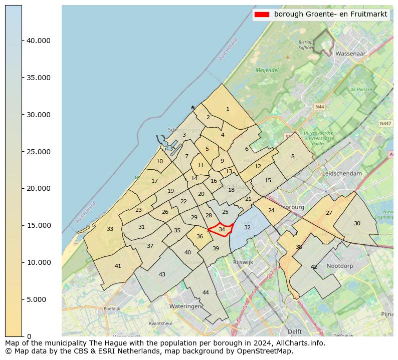 Image of the borough Groente- en Fruitmarkt at the map. This image is used as introduction to this page. This page shows a lot of information about the population in the borough Groente- en Fruitmarkt (such as the distribution by age groups of the residents, the composition of households, whether inhabitants are natives or Dutch with an immigration background, data about the houses (numbers, types, price development, use, type of property, ...) and more (car ownership, energy consumption, ...) based on open data from the Dutch Central Bureau of Statistics and various other sources!