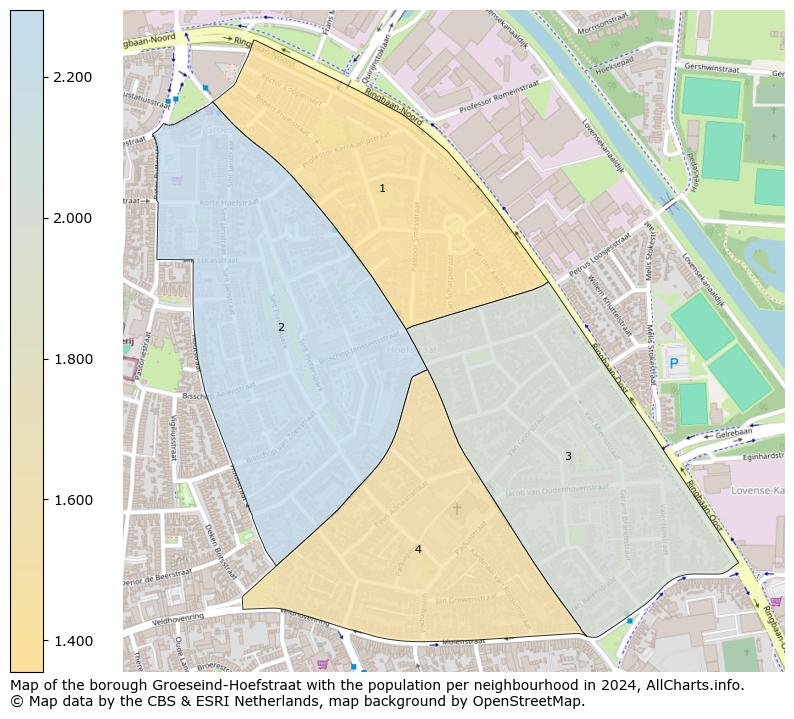 Image of the borough Groeseind-Hoefstraat at the map. This image is used as introduction to this page. This page shows a lot of information about the population in the borough Groeseind-Hoefstraat (such as the distribution by age groups of the residents, the composition of households, whether inhabitants are natives or Dutch with an immigration background, data about the houses (numbers, types, price development, use, type of property, ...) and more (car ownership, energy consumption, ...) based on open data from the Dutch Central Bureau of Statistics and various other sources!