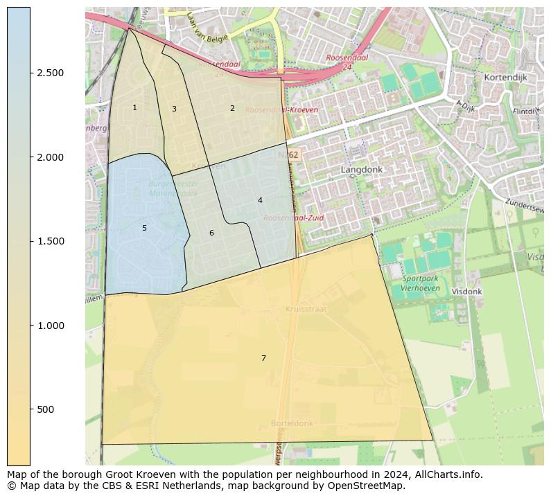 Image of the borough Groot Kroeven at the map. This image is used as introduction to this page. This page shows a lot of information about the population in the borough Groot Kroeven (such as the distribution by age groups of the residents, the composition of households, whether inhabitants are natives or Dutch with an immigration background, data about the houses (numbers, types, price development, use, type of property, ...) and more (car ownership, energy consumption, ...) based on open data from the Dutch Central Bureau of Statistics and various other sources!