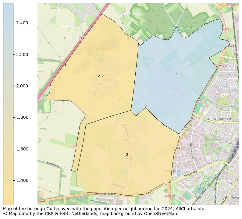 Image of the borough Guttecoven at the map. This image is used as introduction to this page. This page shows a lot of information about the population in the borough Guttecoven (such as the distribution by age groups of the residents, the composition of households, whether inhabitants are natives or Dutch with an immigration background, data about the houses (numbers, types, price development, use, type of property, ...) and more (car ownership, energy consumption, ...) based on open data from the Dutch Central Bureau of Statistics and various other sources!