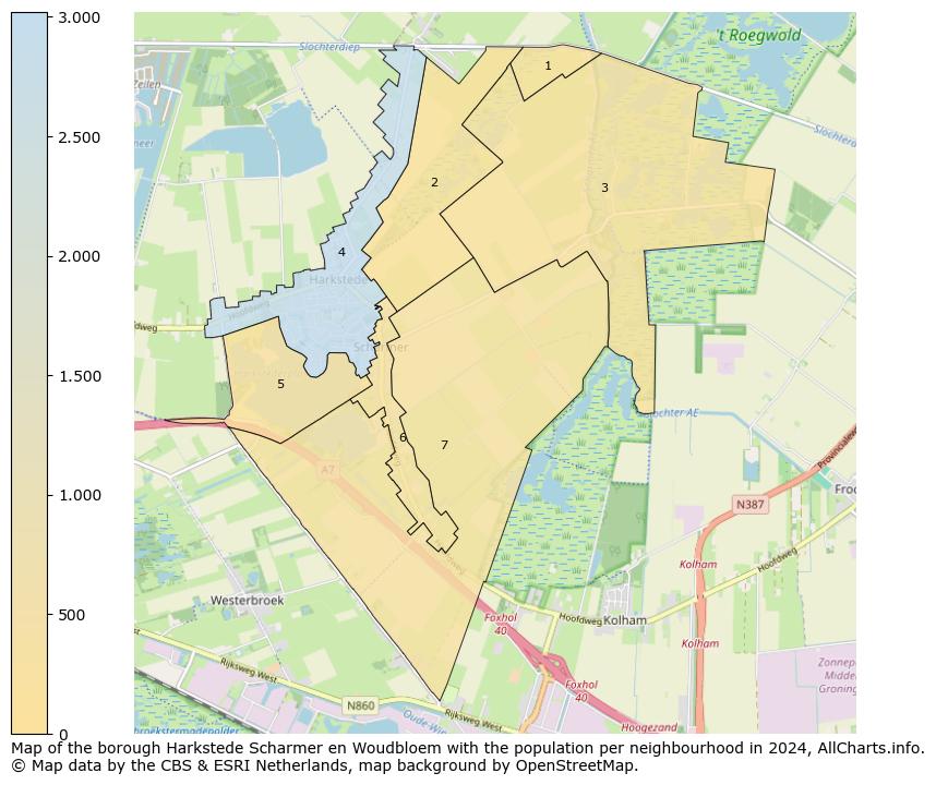 Image of the borough Harkstede Scharmer en Woudbloem at the map. This image is used as introduction to this page. This page shows a lot of information about the population in the borough Harkstede Scharmer en Woudbloem (such as the distribution by age groups of the residents, the composition of households, whether inhabitants are natives or Dutch with an immigration background, data about the houses (numbers, types, price development, use, type of property, ...) and more (car ownership, energy consumption, ...) based on open data from the Dutch Central Bureau of Statistics and various other sources!