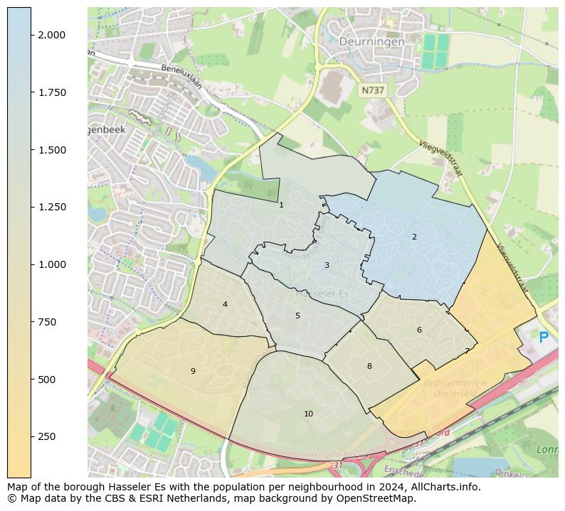 Image of the borough Hasseler Es at the map. This image is used as introduction to this page. This page shows a lot of information about the population in the borough Hasseler Es (such as the distribution by age groups of the residents, the composition of households, whether inhabitants are natives or Dutch with an immigration background, data about the houses (numbers, types, price development, use, type of property, ...) and more (car ownership, energy consumption, ...) based on open data from the Dutch Central Bureau of Statistics and various other sources!