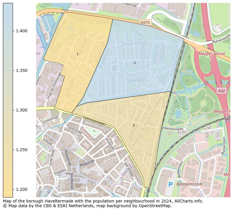 Image of the borough Haveltermade at the map. This image is used as introduction to this page. This page shows a lot of information about the population in the borough Haveltermade (such as the distribution by age groups of the residents, the composition of households, whether inhabitants are natives or Dutch with an immigration background, data about the houses (numbers, types, price development, use, type of property, ...) and more (car ownership, energy consumption, ...) based on open data from the Dutch Central Bureau of Statistics and various other sources!