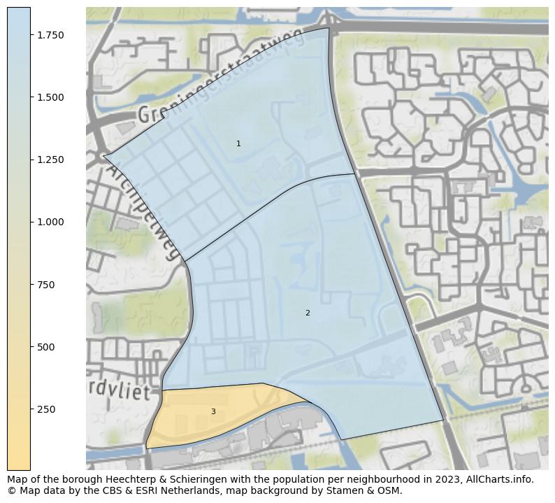 Map of the borough Heechterp & Schieringen with the population per neighbourhood in 2023. This page shows a lot of information about residents (such as the distribution by age groups, family composition, gender, native or Dutch with an immigration background, ...), homes (numbers, types, price development, use, type of property, ...) and more (car ownership, energy consumption, ...) based on open data from the Dutch Central Bureau of Statistics and various other sources!
