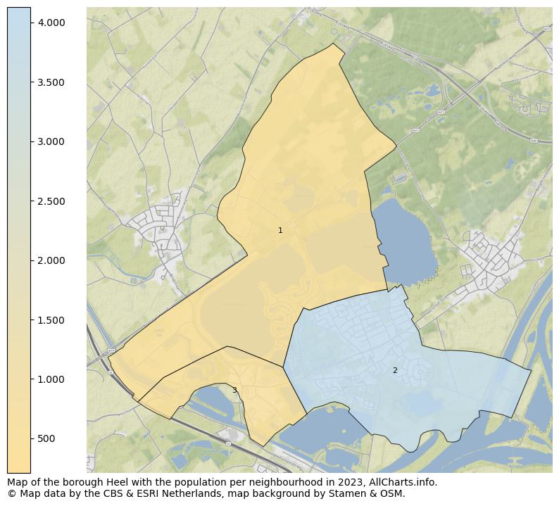 Map of the borough Heel with the population per neighbourhood in 2023. This page shows a lot of information about residents (such as the distribution by age groups, family composition, gender, native or Dutch with an immigration background, ...), homes (numbers, types, price development, use, type of property, ...) and more (car ownership, energy consumption, ...) based on open data from the Dutch Central Bureau of Statistics and various other sources!