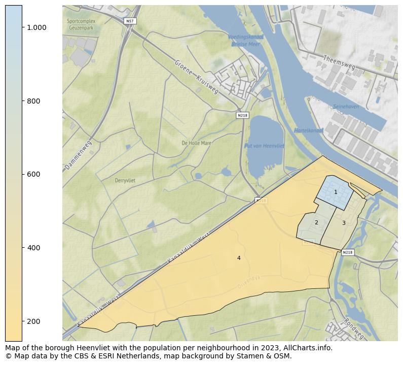 Map of the borough Heenvliet with the population per neighbourhood in 2023. This page shows a lot of information about residents (such as the distribution by age groups, family composition, gender, native or Dutch with an immigration background, ...), homes (numbers, types, price development, use, type of property, ...) and more (car ownership, energy consumption, ...) based on open data from the Dutch Central Bureau of Statistics and various other sources!