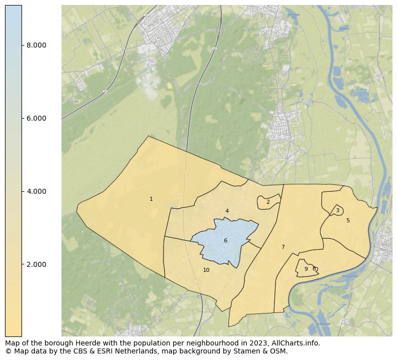 Map of the borough Heerde with the population per neighbourhood in 2023. This page shows a lot of information about residents (such as the distribution by age groups, family composition, gender, native or Dutch with an immigration background, ...), homes (numbers, types, price development, use, type of property, ...) and more (car ownership, energy consumption, ...) based on open data from the Dutch Central Bureau of Statistics and various other sources!